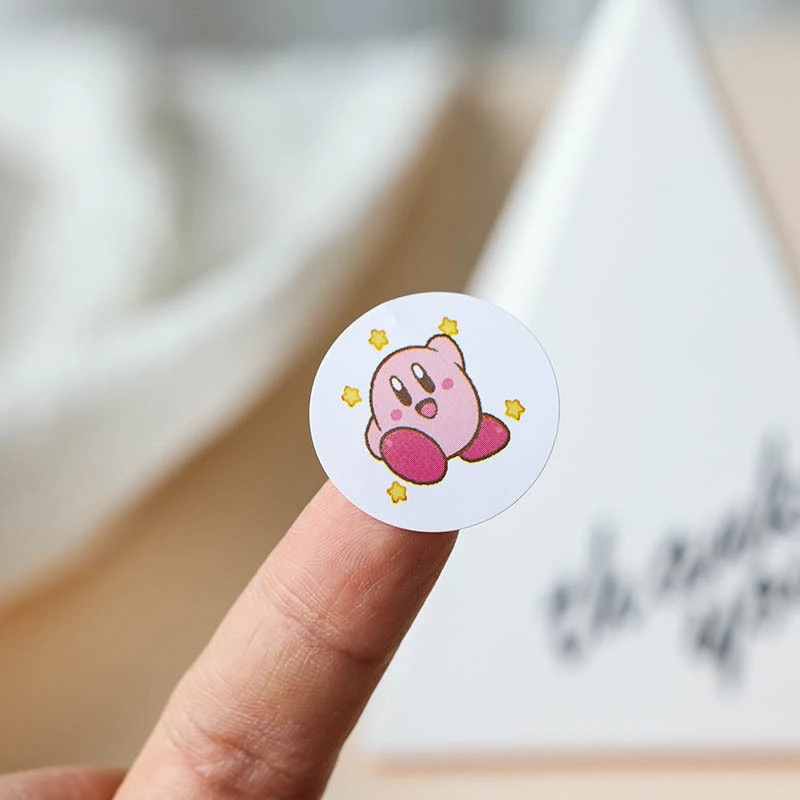 500PCS Kirby DIY Stickers Cartoon Anime Figure Image Cute Children's Reward Envelope Sealing Decoration Book Sticker Kid Gifts