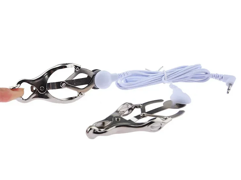 Pulse Massage Electric Shock Estim Nipple Clitoris Clamps Flirting Toy Conductive Clip Stimulation Fetish Sex Toys For Couples