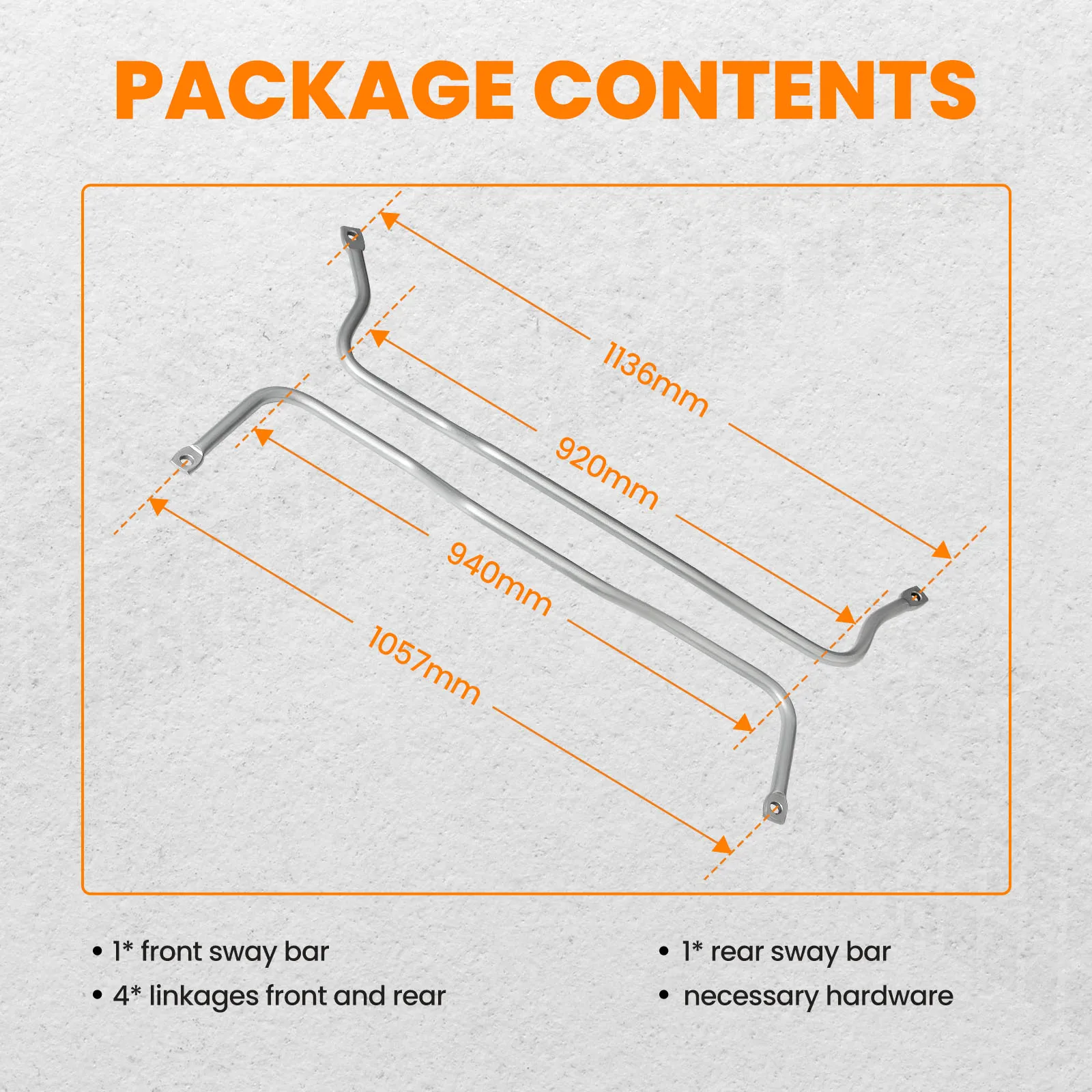 Font + Rear Sway Bar Bars w/ Linkage Kit fit Chevy Car Bel Air Nomad new 1955-1957
