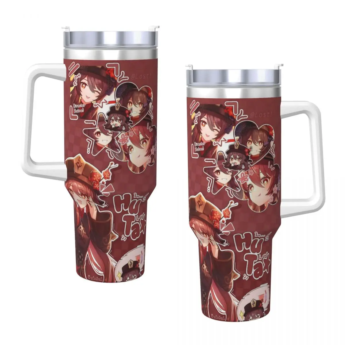 

Anime Game Genshin Impact Stainless Steel Tumbler Camping Coffee Mug With Straws and Lid 40oz Car Mugs Hot Drinks Water Bottle