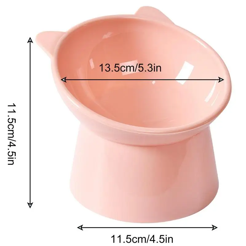 Anti-tip Pet Bowl  Cat Raised Stand Feeding Bowl Dog Bowl Pet Food Water Feeder Bowl Tilted Design Neck Guard For Cats Dogs