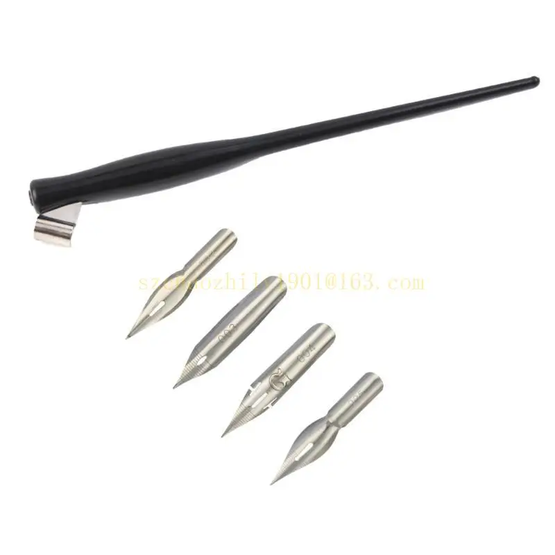 62KA Держатель для ручек с 4 сменными наконечниками для письма, художественного рисования, наклонный держатель для ручек, регулируемый съемный фланец