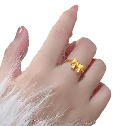 Cincin emas murni 24K Perempuan, butik AU999, cincin emas murni untuk hadiah pacar