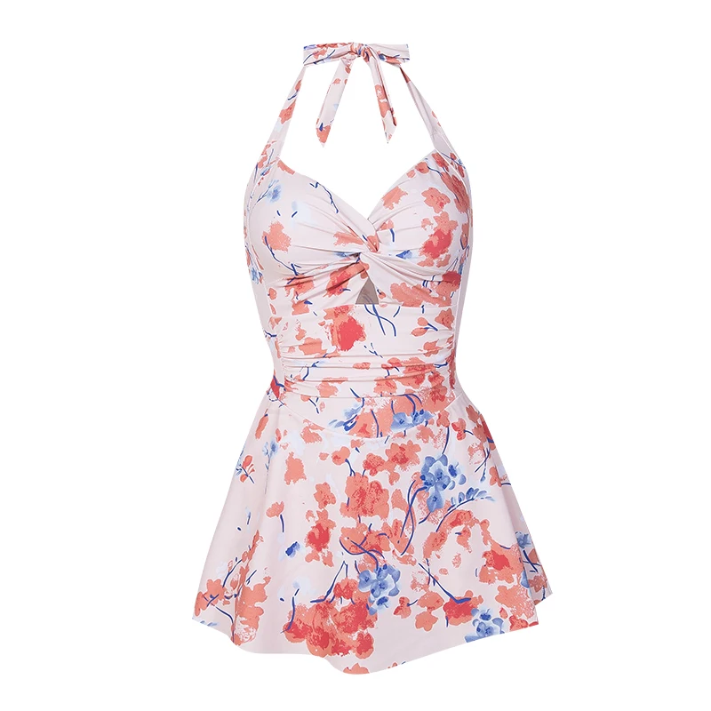 Women\'s One Piece Swimwear Dress Mens Shorts Couple Swimwear Flower Print Lover\'s Beach Wear Bathing Suit 2025