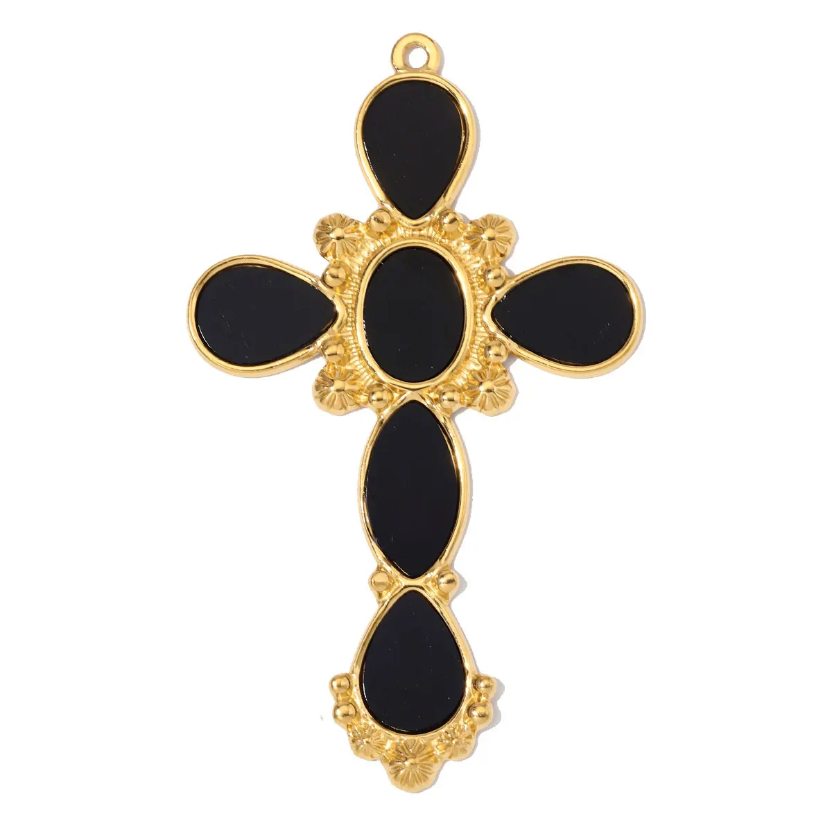 3 Stück/Set Große Edelstahl-Harz-Kreuz-Anhänger für DIY-Ohrringe, Emaille-Rosenblüten-Halsketten-Anhänger, Damen-Liebesschmuck, Großhandel