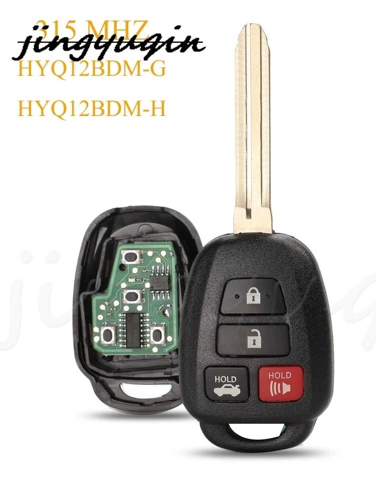 

jingyuqin 5pcs/lot 4 Buttons Smart Remote Car Key Fob 315Mhz For Toyota CAMRY 2012 2013 2014 2015 HYQ12BDM-G HYQ12BDM-H