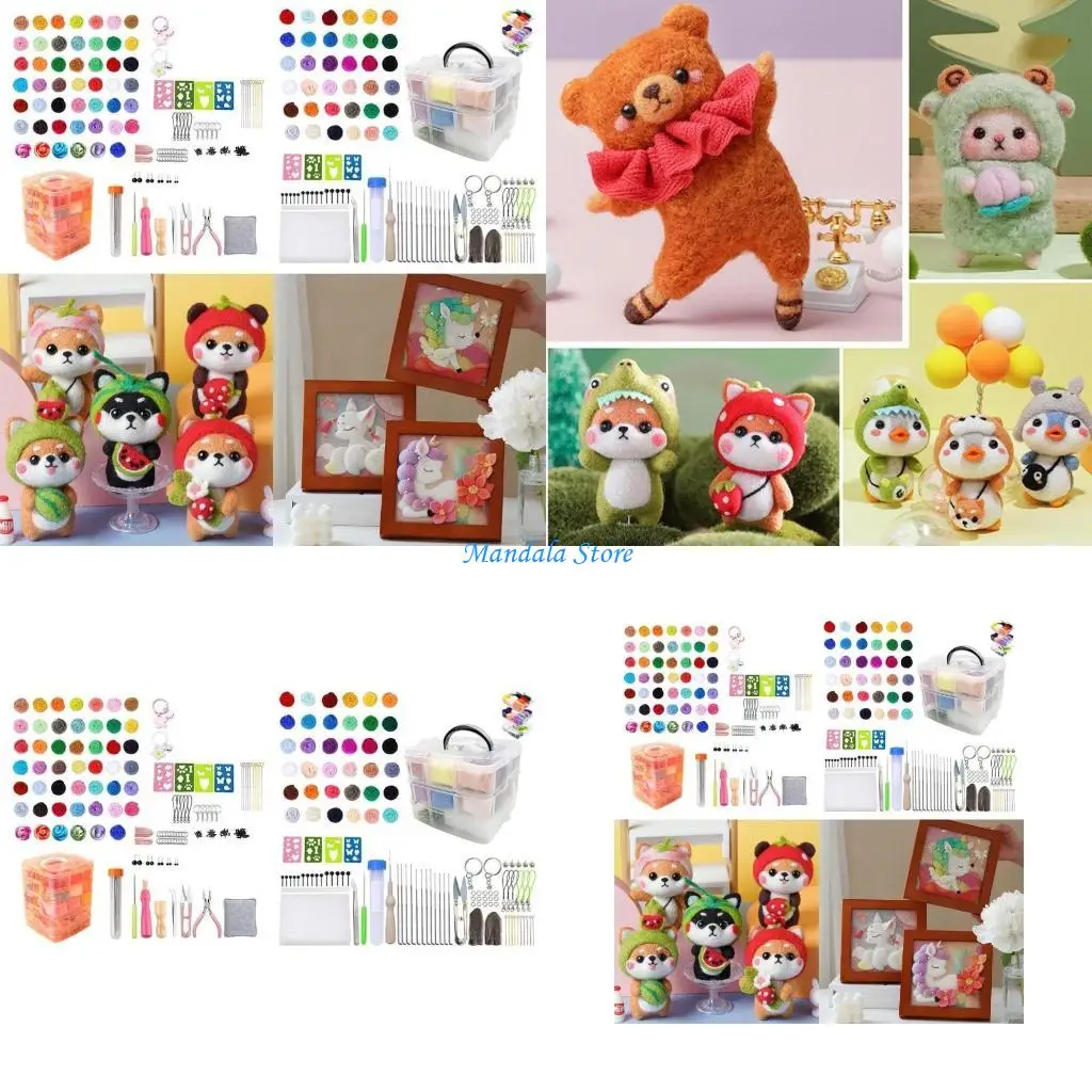 

U2JC 36/48 Colors Needle Felting Set, Felting Starter Kits with Felting Needle and Instructions, Needle Felting Supplies