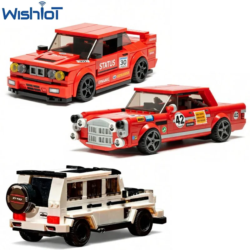 Klassische Racing Auto Modell Bausteine Berühmte Serie Geländewagen Jungen Montage Sammeln Spielzeug MOC Kleine Ziegel DIY Geschenk