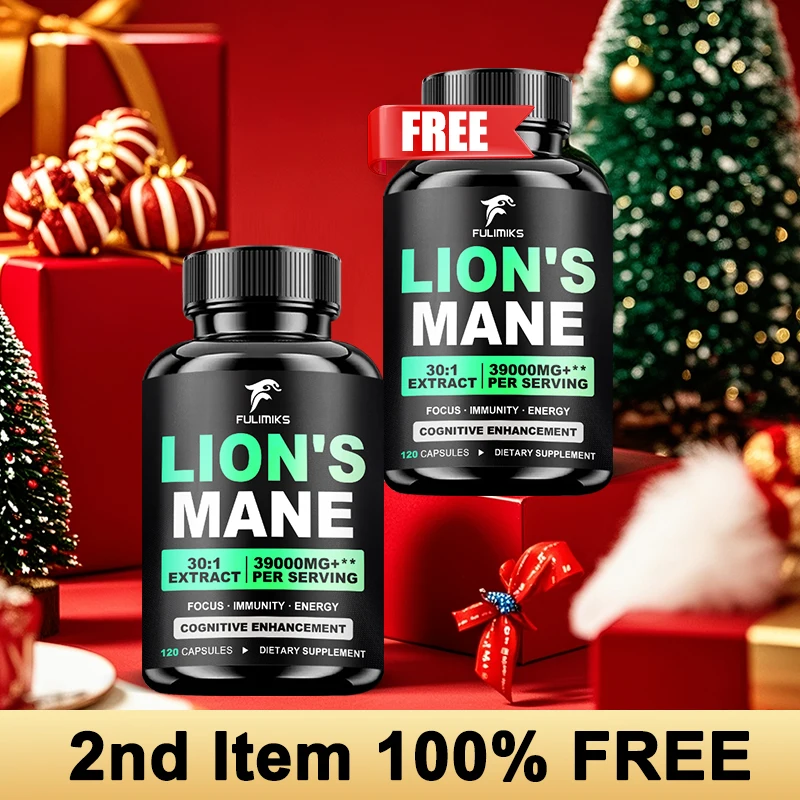 Lion's Mane Mushroom Supplement Capsules, Maximum Potency Brain Supplement with, Cordyceps | Focus, Memory, Energy, Mood Support