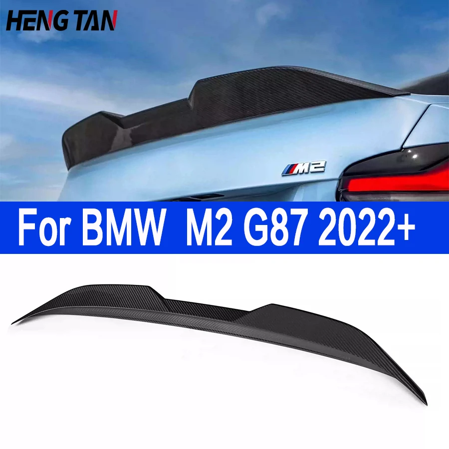 For BMW M2 G87 MP Style High quality Real Dry Carbon Fiber Tail fins Rear Deck Spoiler Duckbill Car Wing Retrofit the rear wing