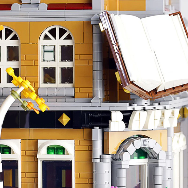 1970PCS MOC Custom Modular Bookshop Architecture Building Blocks Model Assembly Children Festival Gift
