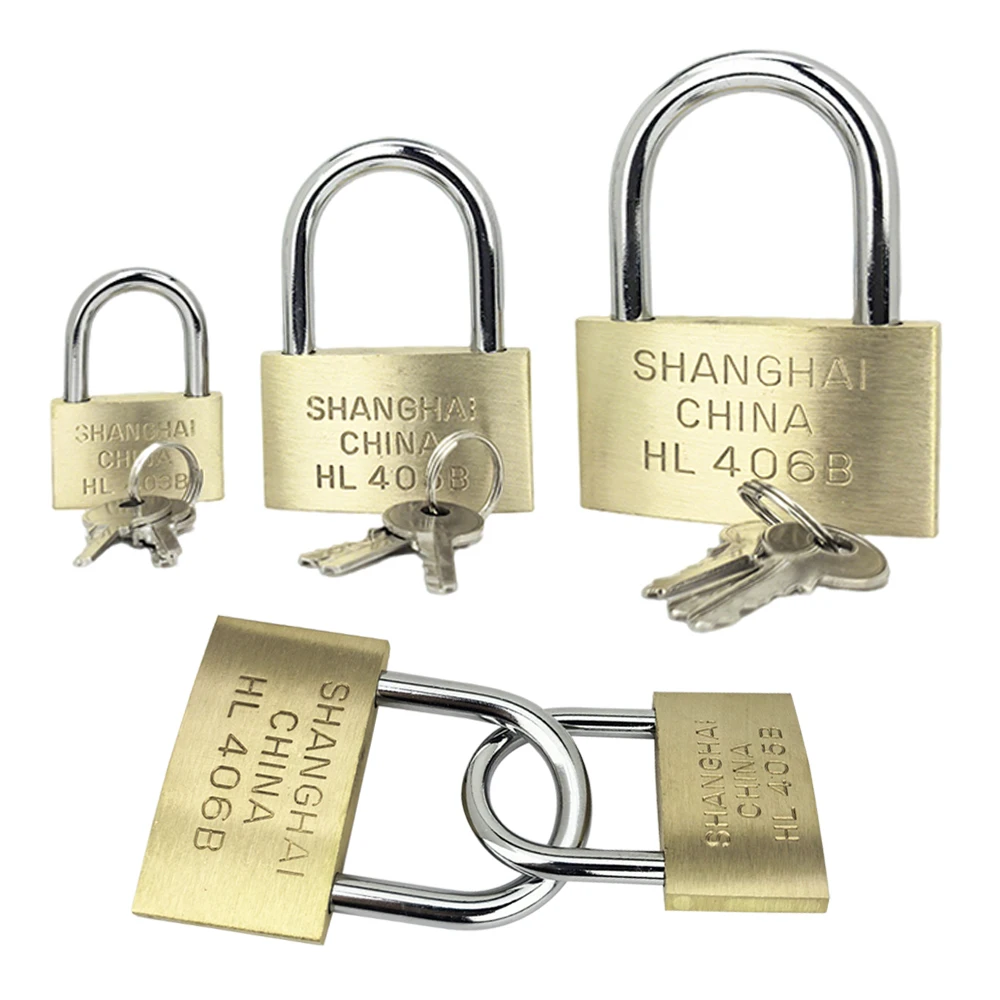 Copper Padlock  Small Locks for Luggage Case Locker Home Improvement Hardware 20mm 25mm 30mm 40mm 50mm Include 3Keys