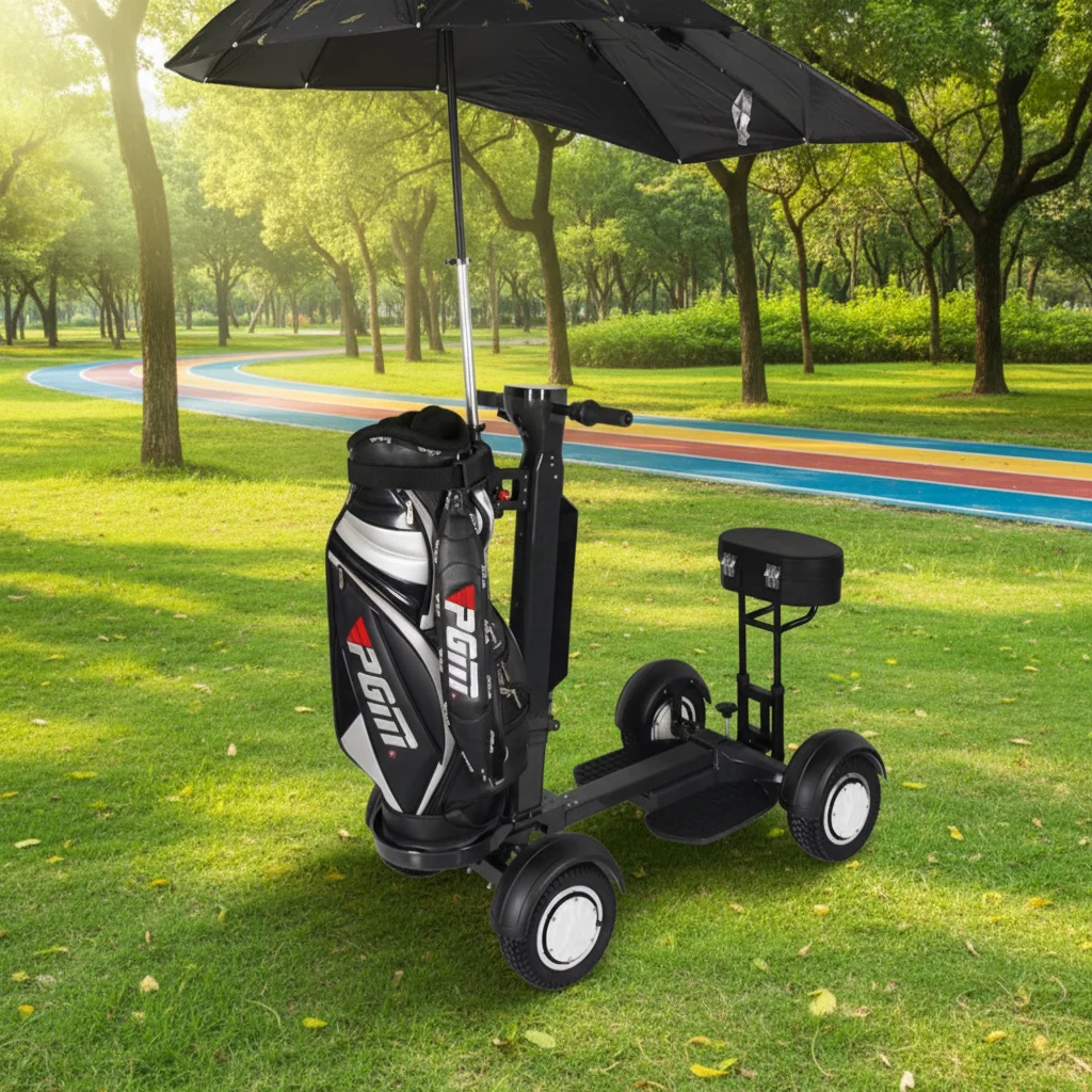 Scooter Eléctrico de Golf de 4 Ruedas con Motor DC de 0 Pulgadas, Carro de Golf Eléctrico de Doble Motor Blanco, Scooter de Movilidad para Golf
