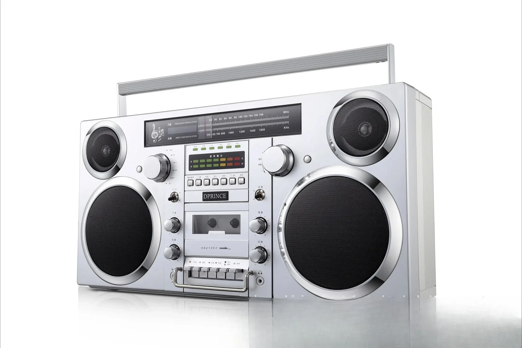 Vintage Style Multi Function Player with FM Radio Bluetooth Wireless Audio Tape Recorder and CD Player
