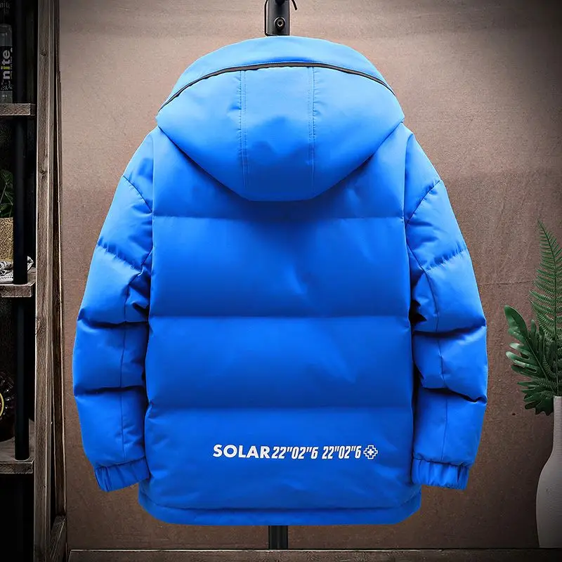 2023 New Cotton-Padded Coat Men Winter Coat Thickened Padded Jacket Youth Middle School Student Down Men Clothing Trend