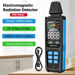 Misuratore EMF ad alta frequenza 30 MHz ~ 8 Ghz Rilevatore di radiazioni di campo elettromagnetico Tester per radiometro a tre assi Misuratore ricaricabile