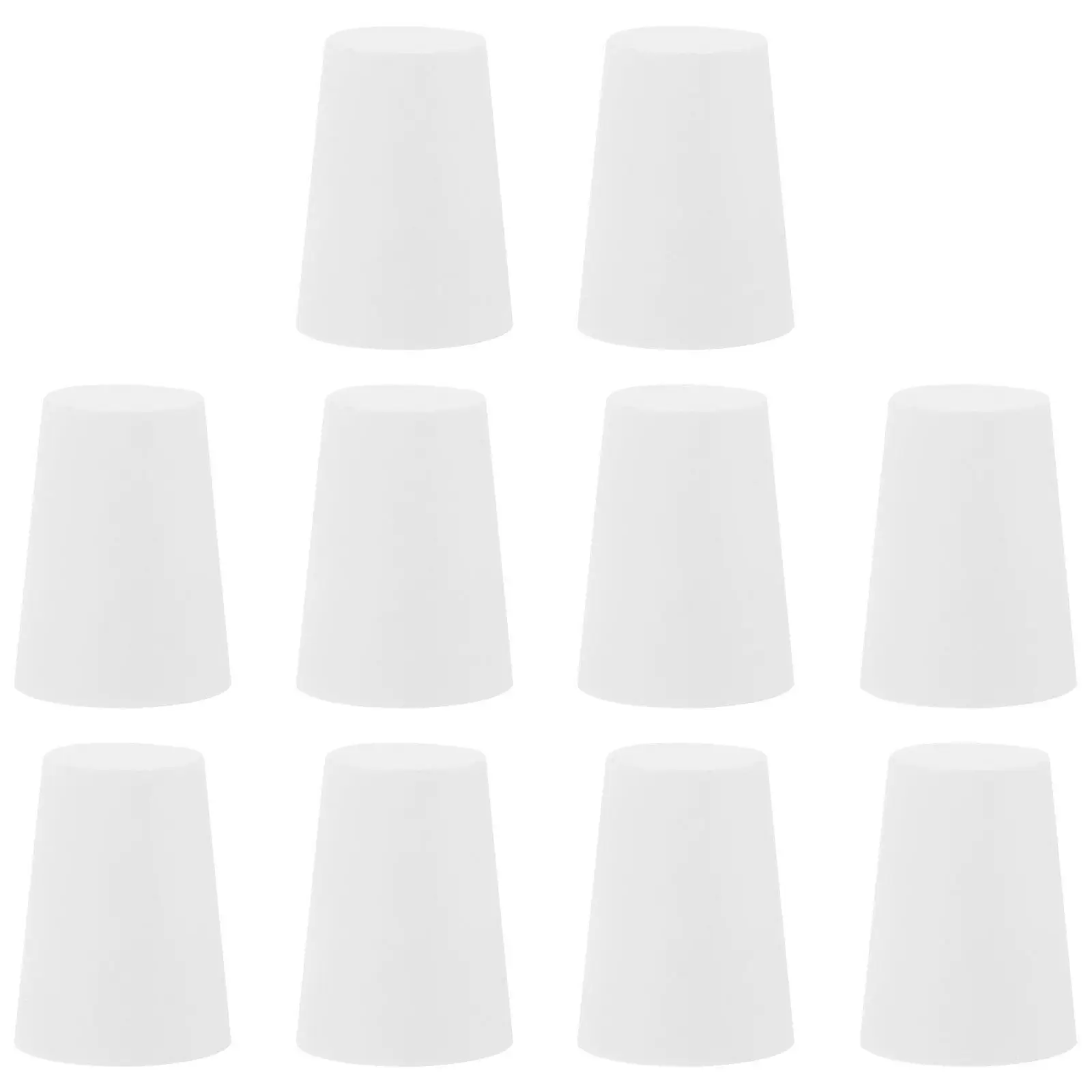 10 Pcs Flask Stopper Rubber Plugs for Lab Test Tube Small Stoppers Solid Tubes Bungs