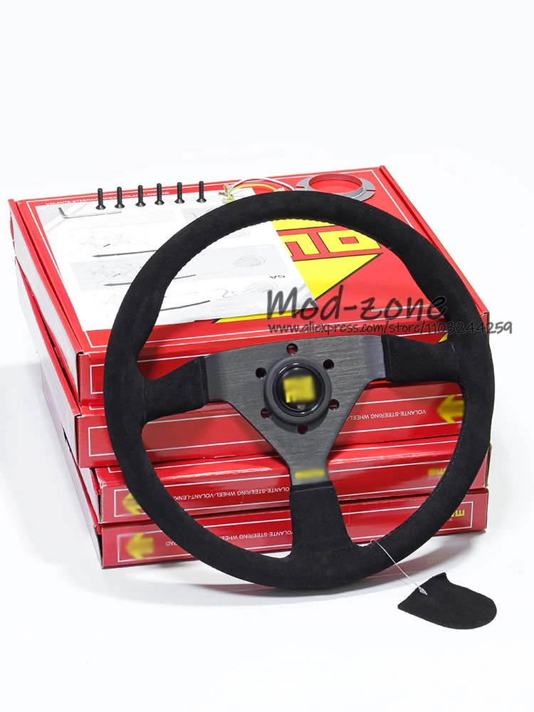 

Very Tight Suede Leather 14 Inch 350MM Strong Spoke Volante Steering Wheel