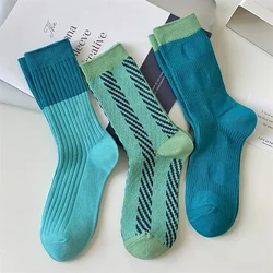 Women's Crew Socks New Trendy Blue Casual Cotton Mixed-Color Short Socks Female Breathable Creative Girl Fashion Socks Anti-slip