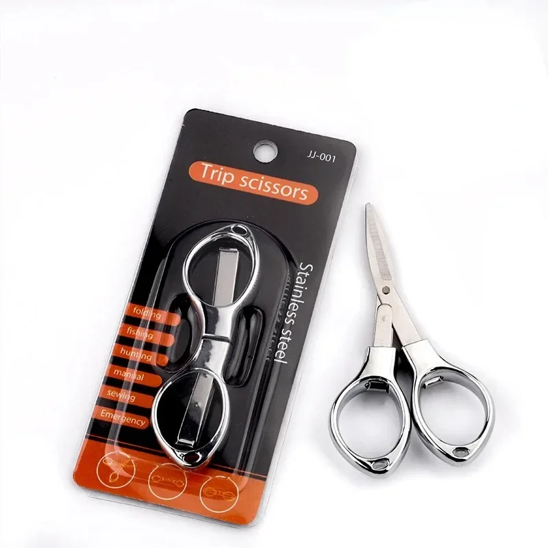 Foldable Stainless Steel Survival Scissors, Emergency Kit, Glasses Shape, Outdoor Camping and Fishing, New, 1Pc, 2024