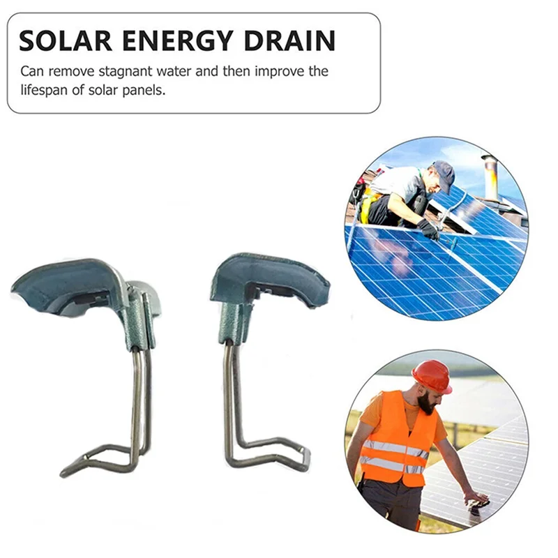 Stainless Steel Solar Panel Drainage Cleaning Clip, Photovoltaic Panels, Water Guide, Mud Drain Clip, 40mm, 4, 8, 12, 24, 30Pcs