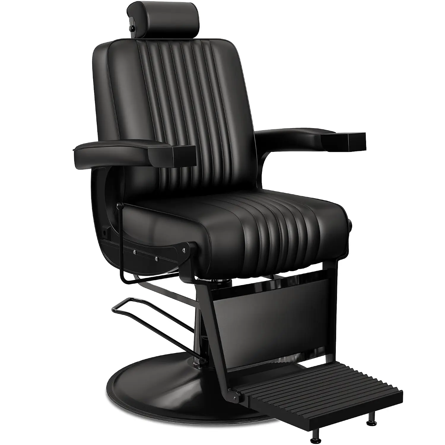 Hydraulic Reclining Barber Chair, Soft Leather Salon Seat with Sturdy Base and Adjustable Height, Comfortable, Customized