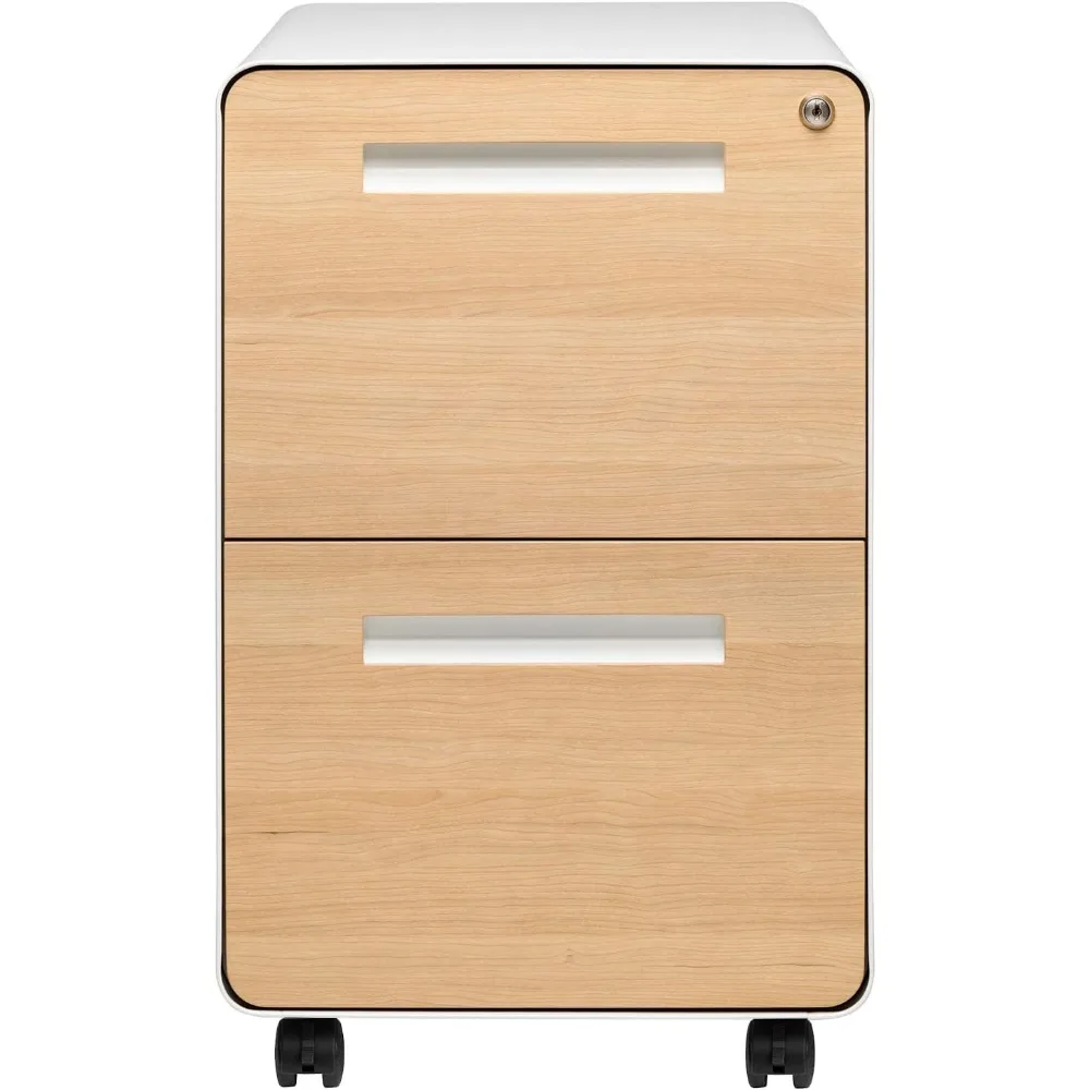 

2 Drawer Mobile File Cabinet with Lock - Under Desk Metal Filing Cabinet, Legal/Letter File Folders, Wheels and Stationary Feet