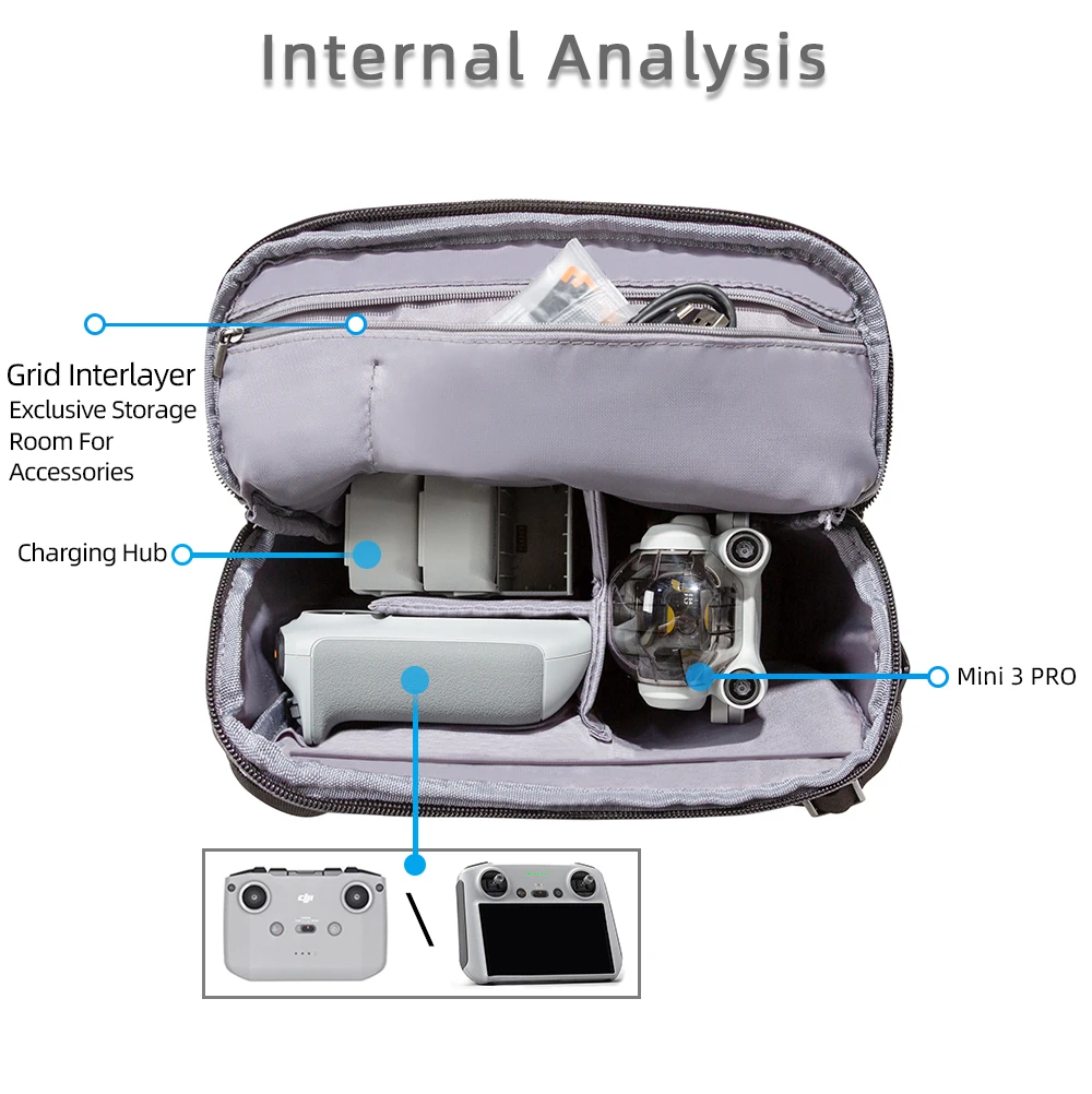 耐衝撃性ミニ収納バッグ,耐衝撃ケース,ミニ2, SE,dji mini,4pro,アクセサリー用