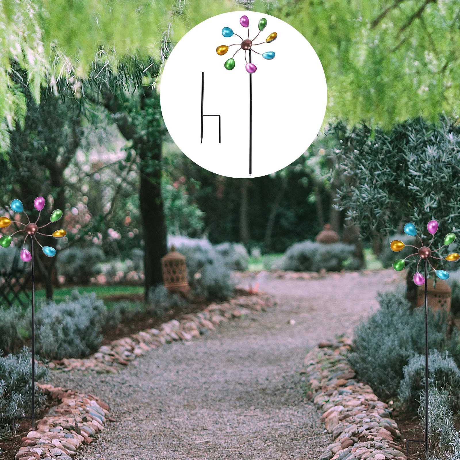 

Sturdy Metal Decoration Durable Rotating Garden Ornament Outdoor Lawn Windmill Decorative Yard Iron Windmill Garden Decor Wind