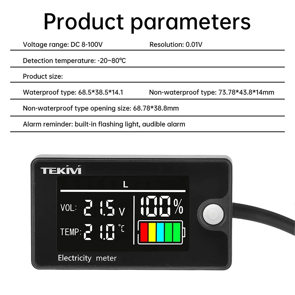 Digitales Lithium-Batterie-Voltmeter mit LCD-Display, 7-100V Weitbereich für Elektrofahrzeuge und Kraftwerke – Detail 21