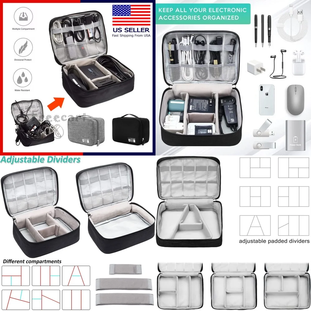 

storage bagsPortable Electronic Organizer Travel Cable Storage Bag for USB Cords Chargers Adapters Headphones Power Bank Holder