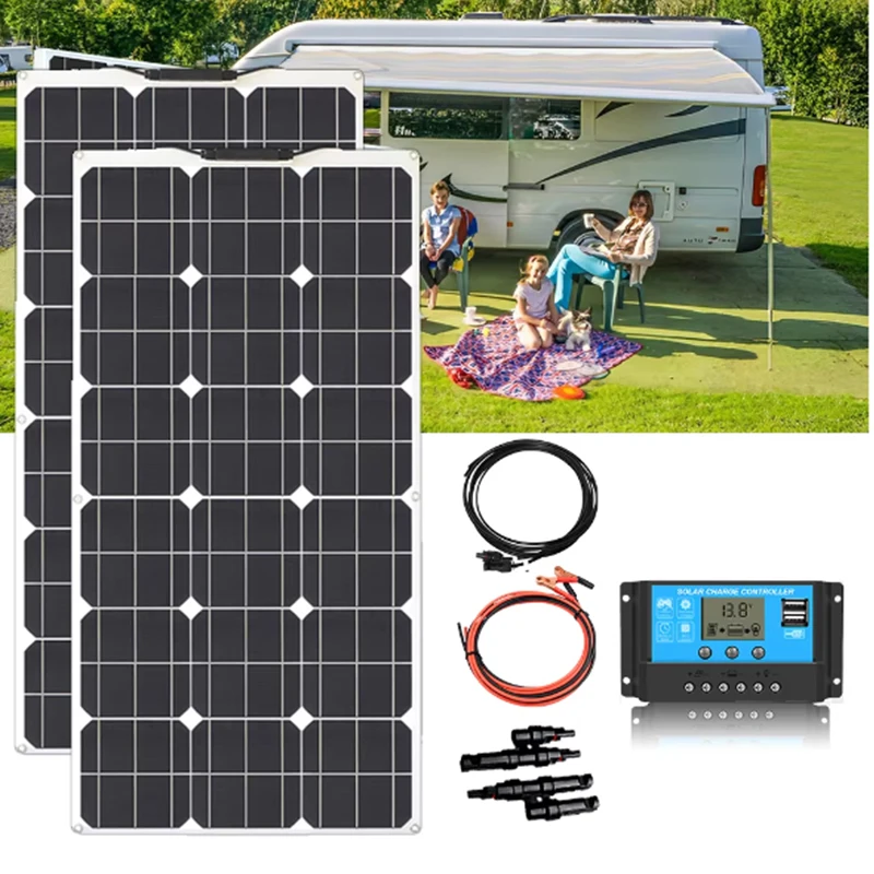 Solar Panel 4000W 2000W 18V 12V High Efficiency Rigid Waterproof Power Bank Glass Charging Outdoor Solar Cells For Home Camping