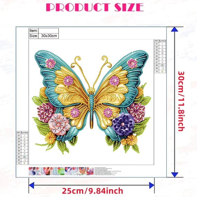 GATYZTORYDIY Partial Special Shape Drill Diamond Painting Butterfly Animal Kit wall Art Home Decor Handmade Diamond Mosaic Art