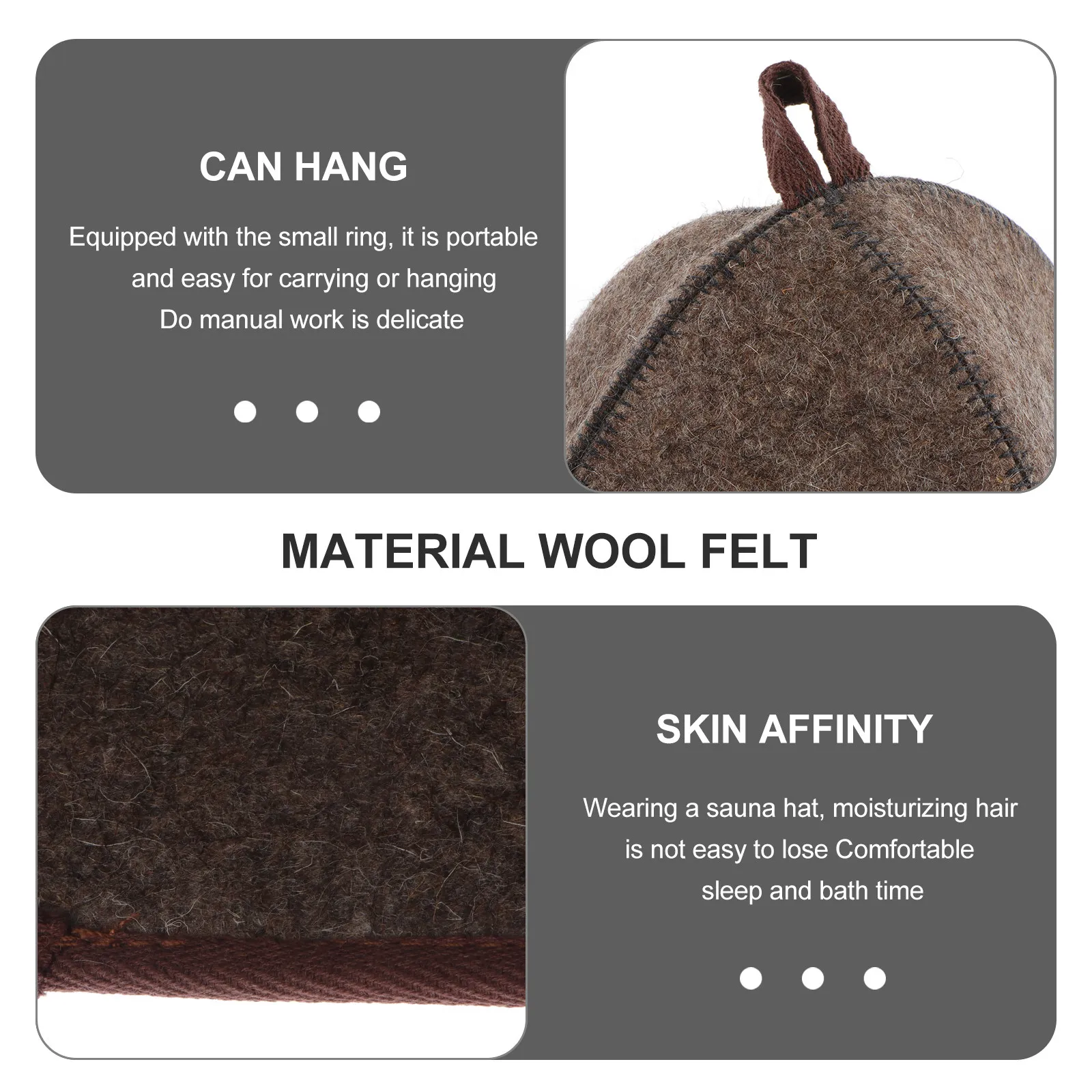 Thickened Sauna Wool Felt Bath Hat Comfortable Lightweight Shower Cap Water Absorbing Reusable Sauna Accessory