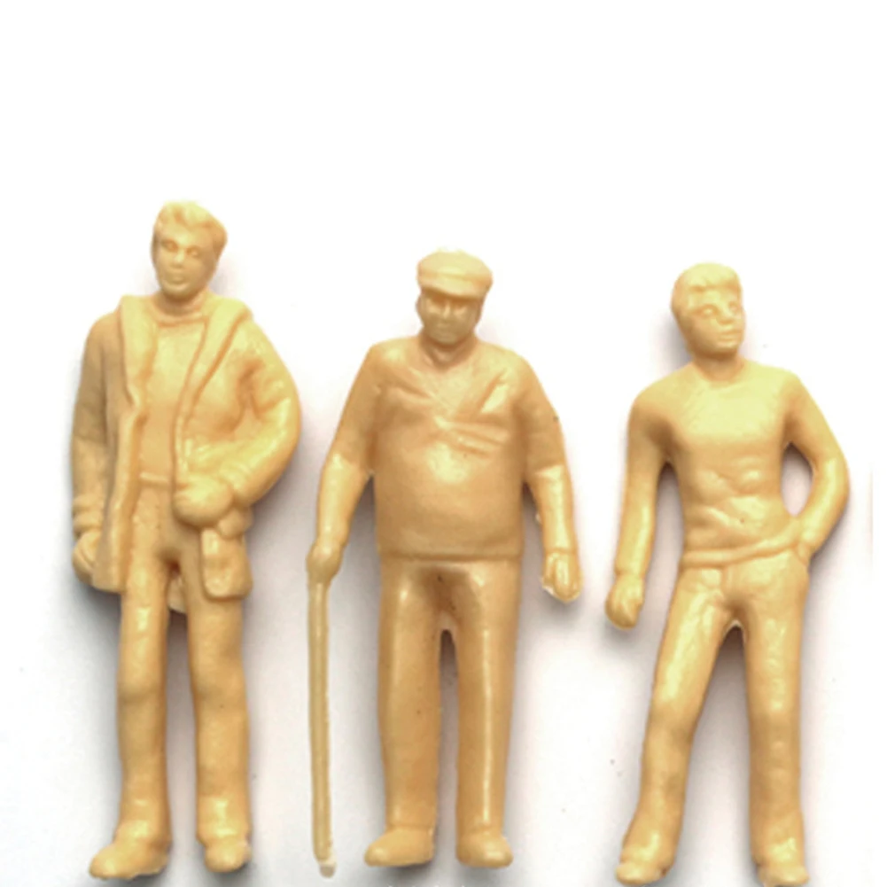 60pcs Model Figures 1:87 Unpainted H0 Figures Standing H0 Accessories Plastic Scenes Modelling People Garden Tools