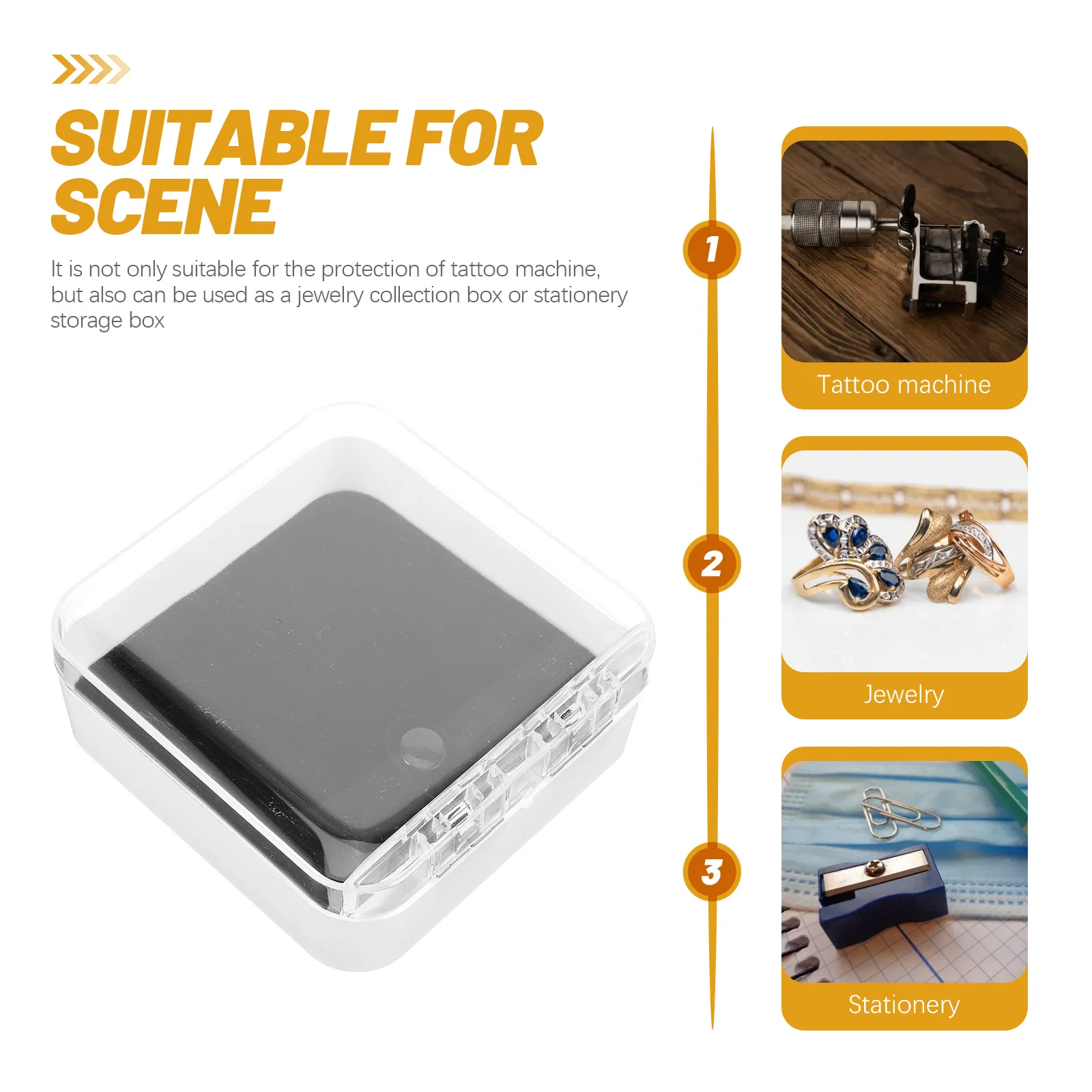 حافظة وشم أكريليك خفيفة الوزن واقية لتخزين آلة الوشم صندوق صغير للمعدات واللوازم #2