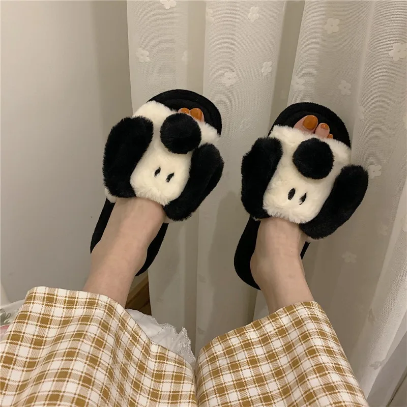 Fall and winter new fashion couple parent-child cotton slippers men and women warm indoor home with cute plush cotton slippers