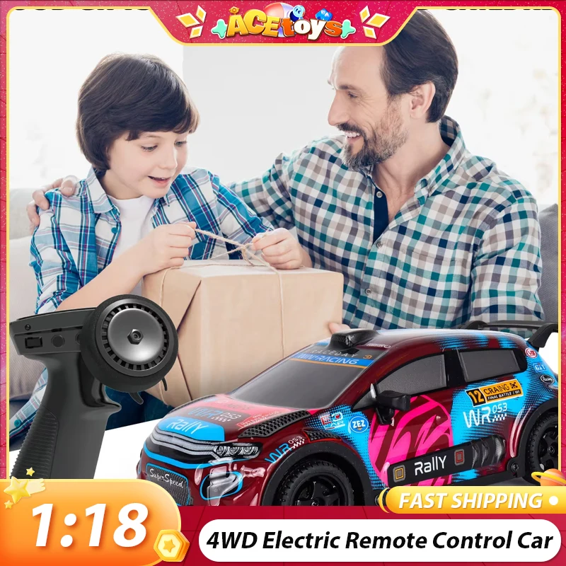 

1:18 4-Wheel Drive Remote Control Car With Light High Speed 2.4G Fun Sturdy Endurance Drift Racing Children Electric Car Toy