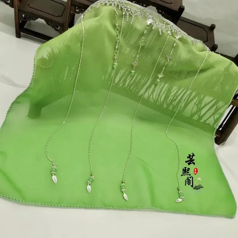 أنيمي تيان غوان Ci فو شي qingxuan تأثيري الشعر تاج أغطية الرأس خفقت التدرج الرياح مروحة قابلة للطي صورة الحجاب العصور القديمة الدعائم dsv