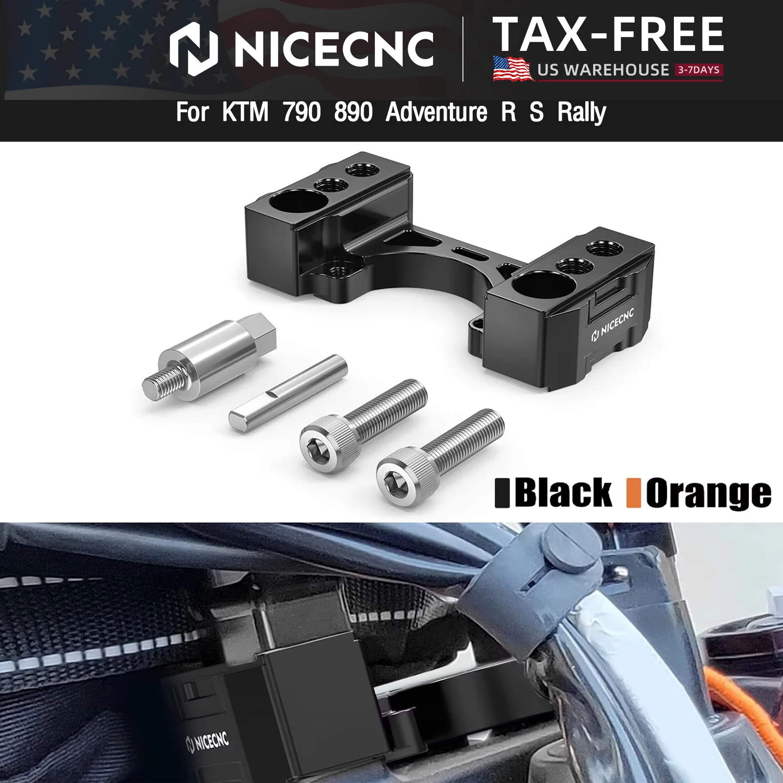 

For KTM 790 890 Adventure S/R/Rally 2019-2024 Steering Damper Mount Handlebar Riser Husqvarna Norden 901 2022-2023 790 890 Adv R