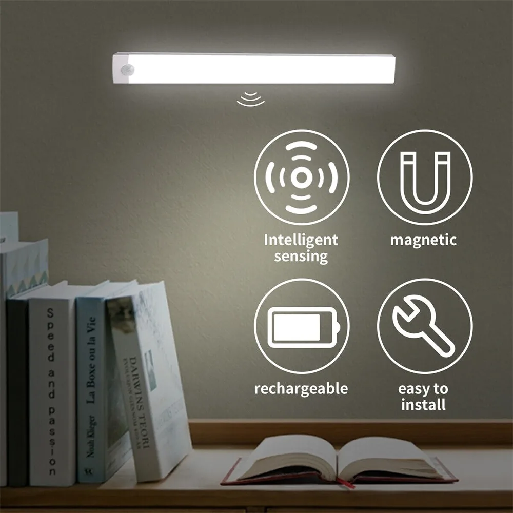 PIR Strip USB Light Bar Wireless Night Bulb LED Night Light Self-Adhesive Magnetic Attraction Under Cabinet Touch Sensor Light