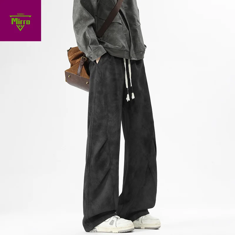 

【Mirrordust】Y2K Grunge Dirty Streetwear Washed White Baggy Jeans Pants For Men Clothing Wide Leg Long Trousers Pantalones Hombre