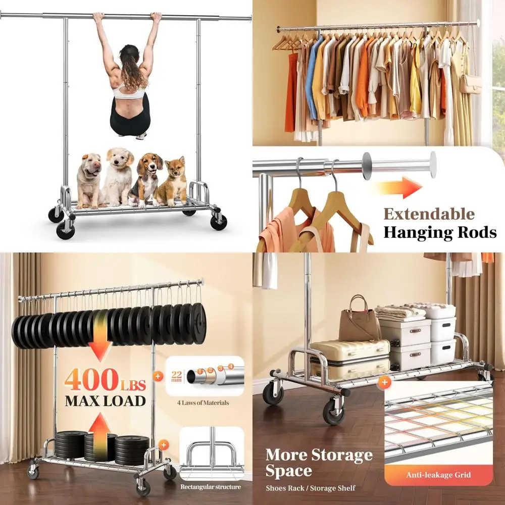 heavy-duty-portable-rolling-garment-rack-with-lockable-wheels-for-hanging-clothes-and-coats