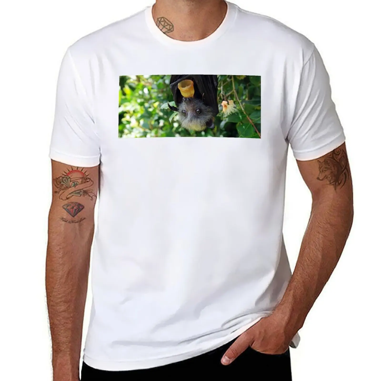 

Batzilla - Rescued flying fox bat in tree with pacifier T-Shirt t shirts with prints funny t shirts man T-Shirt