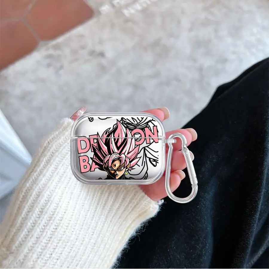 Case For Airpods Pro3 1 Pro2 4 3 Pro 2 Clear Earphone Cases Cover D-ragonS B-allS Saiyan Goku Black