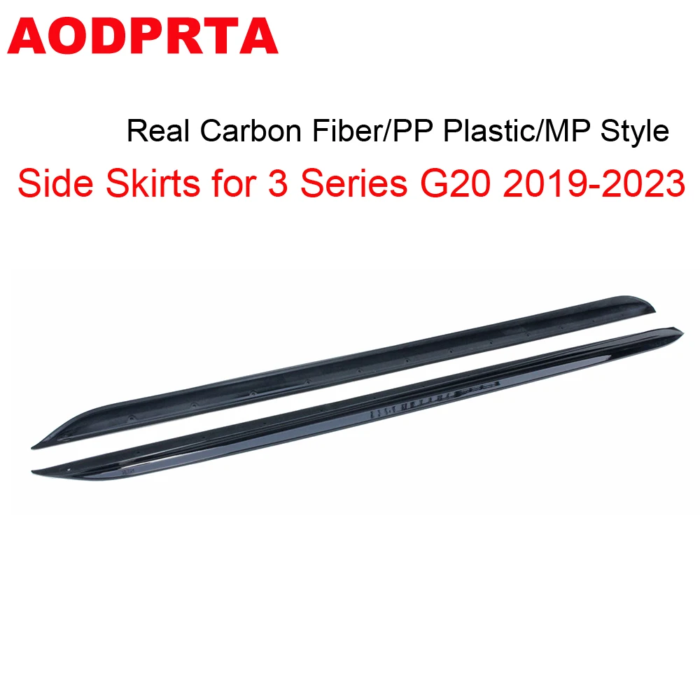 Vera fibra di carbonio 2 pz/set M Perofrmance Style minigonne laterali estensioni per BMW serie 3 G20 2019-2023 318i 320i 330i nero lucido