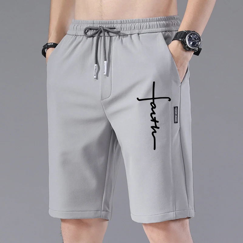 Beach Korean Sports Fitness Solid Pant Breathable Solid Summer Outdoor Men Trousers Shorts Workout Print Training Seaside Pants