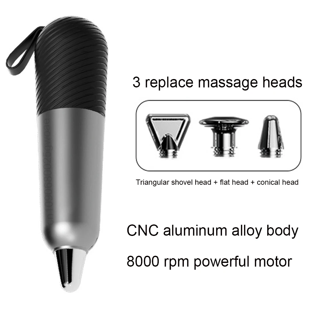 

Мощная акупунктурная фасциальная ручка, вибрационный массажер для глубоких тканей с 3 массажными головками, рефлексологическая массажная палочка для триггерных точек