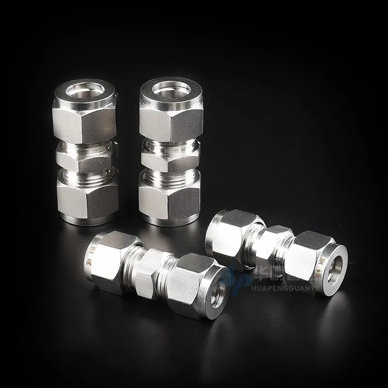304/316 Stainless Steel Ferrule Straight Through Intermediate Joint Equal Diameter Two-way Ferrule