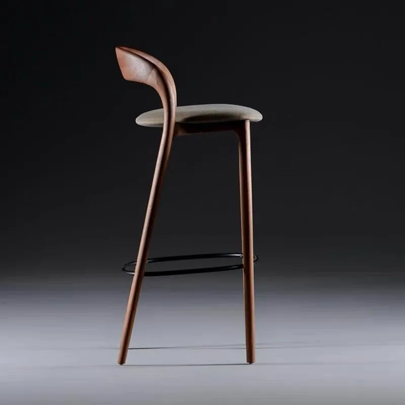 Tabourets de bar décoratifs en bois, design de luxe, chaises de salle à manger esthétiques modernes, chaise de bar créative, meubles peu encombrants